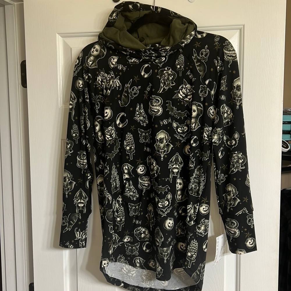 Tattoo style lightweight hoodie